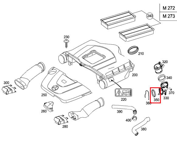 NEW GENUINE MERCEDES BENZ MB CLK CLASS W209 CLK280 AIR INTAKE SEAL GASKET A2721410780 - Image 2