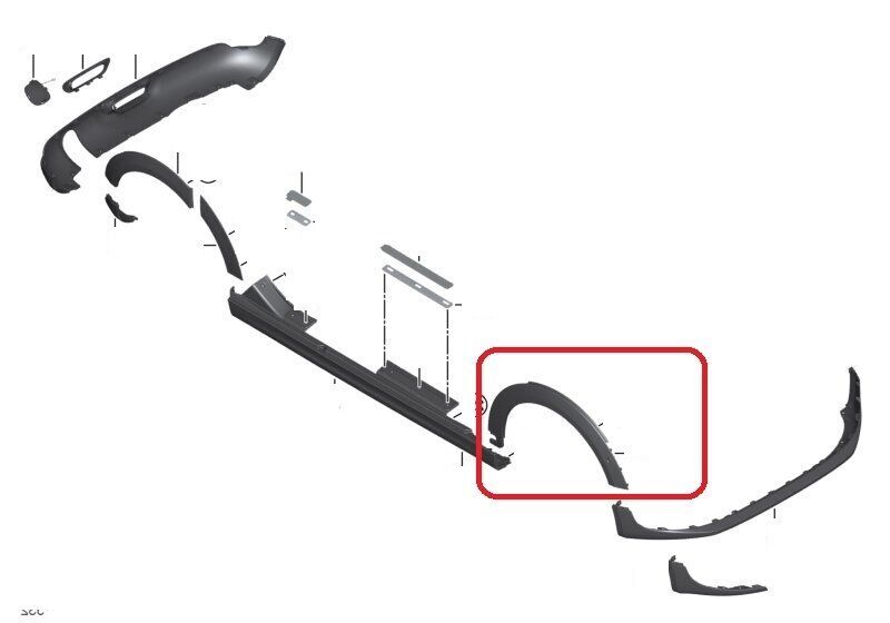 MINI NEW GENUINE F55 F56 F57 FRONT WHEEL ARCH EXTENSION RIGHT O/S FITS WITH PMA 51777403252 - Image 2
