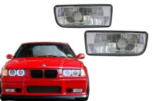 Fog Lights Lamps suitable for BMW 3 Series E36 (1991-2000) Glass Chrome Lens