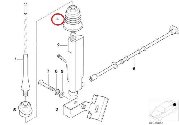 NEW GENUINE BMW Z3 SERIES ROADSTER ANTENNA MAST GROMMET 65218411561 - Image 2