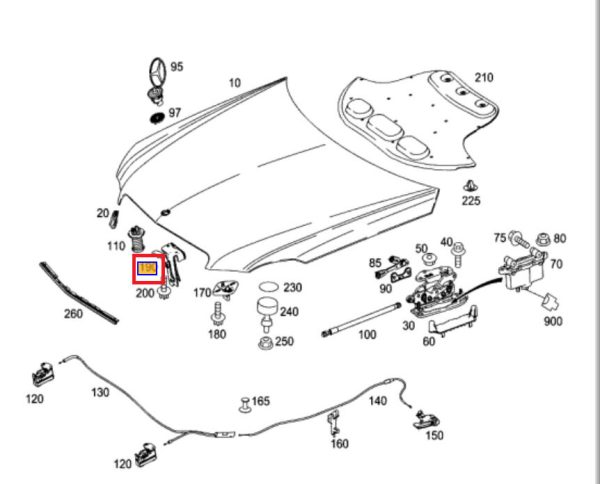 NEW GENUINE MERCEDES BENZ MB E CLASS ELEGANCE W212 ENGINE HOOD SAFETY HOOK - Image 3