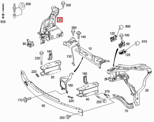 NEW GENUINE MERCEDES-BENZ E-CLASS W212 HEADLIGHT BRACKET RIGHT O/S A2126204700 - Image 2