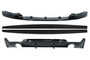 Front Bumper Lip with Side Skirts and Rear Bumper Diffuser M-perf style for BMW 4 Series F32 F33 F36 Coupe Cabrio Grand Coupe (2013-03.2019)