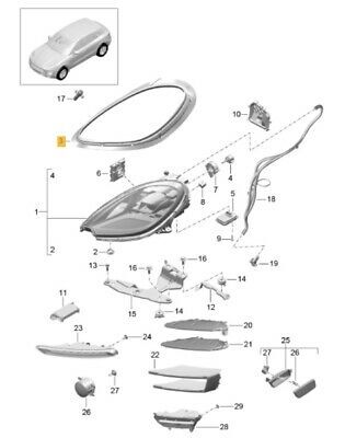 NEW GENUINE PORSCHE MACAN 2014-2018 HEADLIGHT MOUNTING RUBBER SEAL LEFT N/S 95B941323E - Image 2