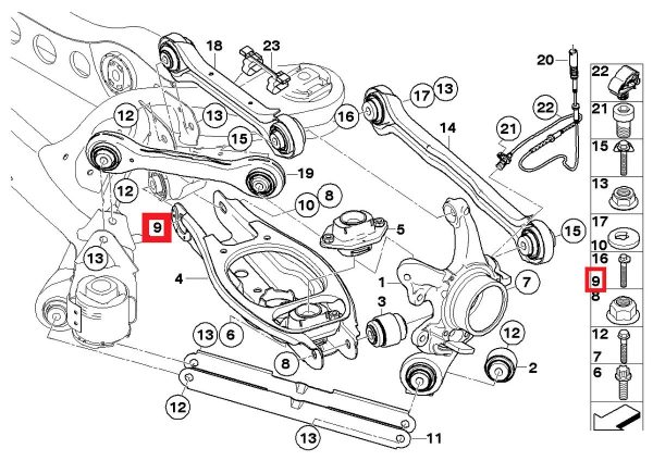 FOR NEW GENUINE BMW F20 F31 G06 REAR SUSPENSION ECCENTRIC CAMBER ADJUSTMENT BOLT 07146888626 - Image 2