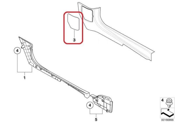 MINI NEW GENUINE R55 R56 R57 R58 R59 RIGHT FRONT FUSE COVER LATERAL TRIM PANEL 51432753378 - Image 2
