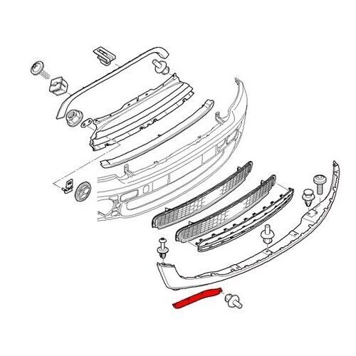 MINI NEW OEM R56 R55 R57 2006 - 2010/08 FRONT BUMPER LOWER DEFLECTOR LIP RIGHT 51112755334 - Image 2