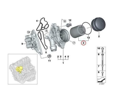 NEW GENUINE BMW N55 3.0L N20 2.0L N54 3.0L N52 3.0L OIL FILTER KIT 11427953129 - Image 2