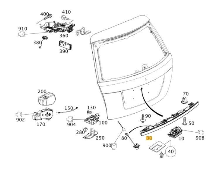 NEW GENUINE MERCEDES BENZ W204 C CLASS ESTATE REAR TRUNK CHROME HANDLE STRIP A2047400593 - Image 2