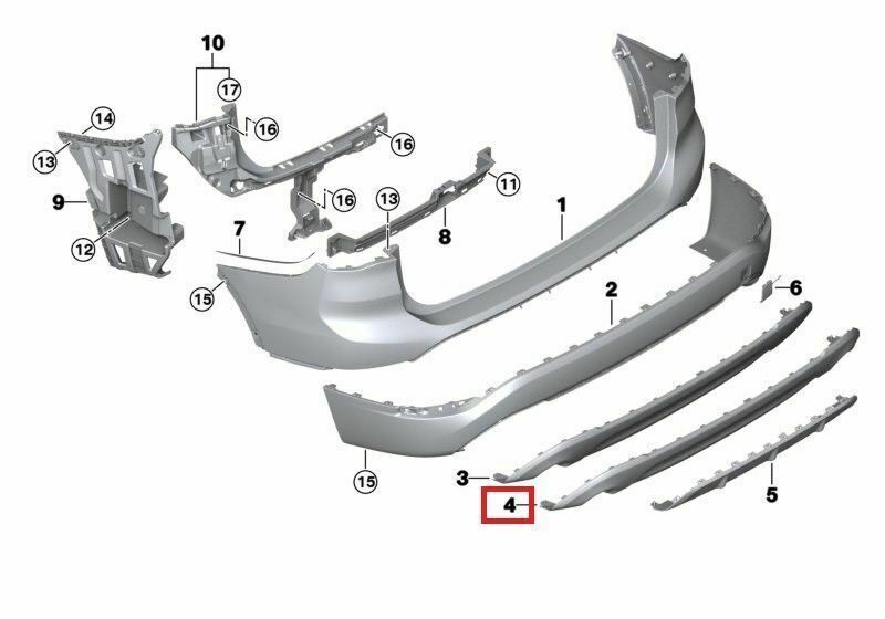 NEW GENUINE BMW X1 F48 NEW 2014-2017 SPORT X LINE REAR BUMPER LOWER TRIM 751127332324 - Image 2