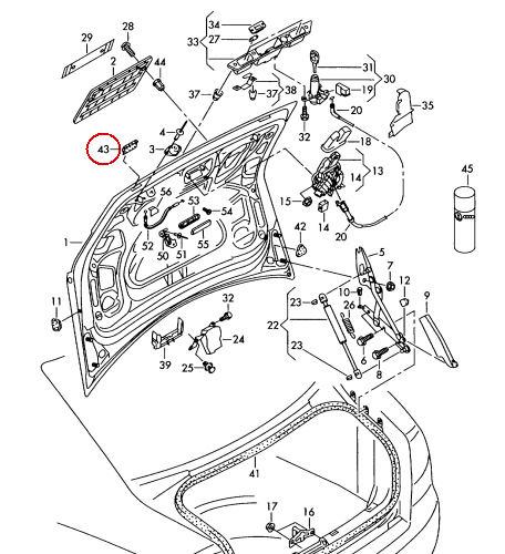 NEW GENUINE AUDI A4 B7 2005 - 2008 REAR TRUNK LID STOP 8E5827797A - Image 2
