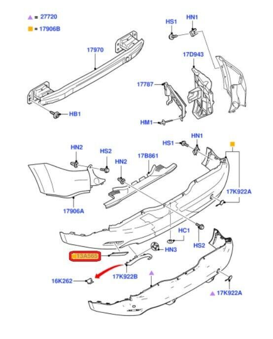 NEW GENUINE FORD S-MAX 06-15 FOCUS 08-11 REAR BUMPER LOWER REFLECTOR LEFT N/S 1493984 - Image 2