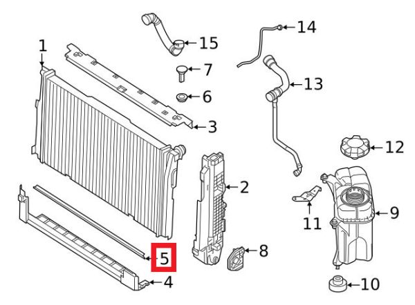 NEW GENUINE BMW F87 M2 F80 M3 F82 M4 COOLING MODULE LOWER SEAL 17117848790 - Image 2
