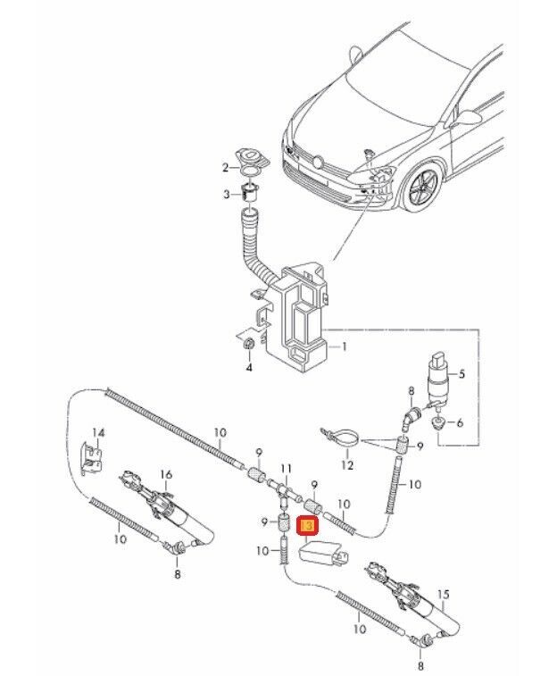 NEW GENUINE VW GOLF GTD GTI MK7 FRONT HEADLIGHT WASHER COVER CAP LEFT N/S 5G0955109AGRU - Image 3