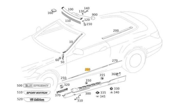 NEW GENUINE MERCEDES BENZ E CLASS W207 FRONT DOOR CHROME MOULDING LEFT N/S A2077270122 - Image 2