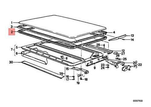 NEW GENUINE BMW 6 SERIES E24 COUPE SUNROOF STRIP SEAL 2370MM 54121972055 - Image 2