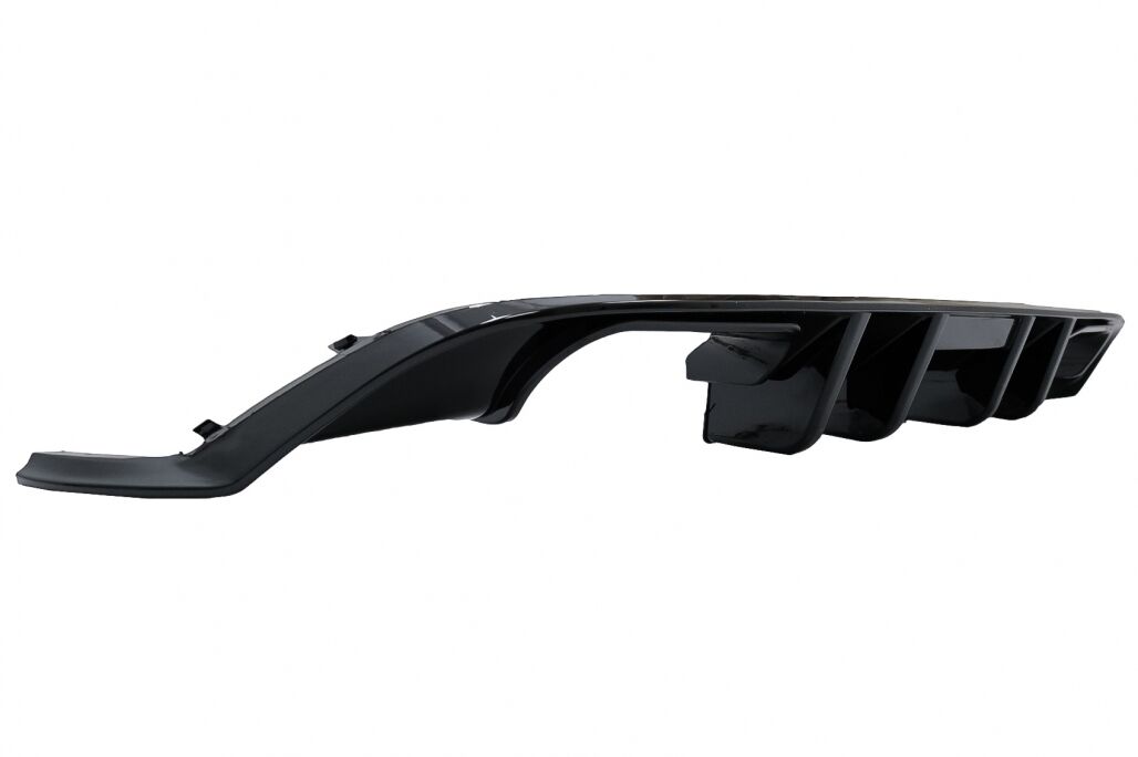 Front Bumper Lip Extension Spoiler with Central Badgeless Grille and Rear Diffuser suitable for VW Golf 7.5 Facelift (2017-2020) Piano Black & Red - Image 20