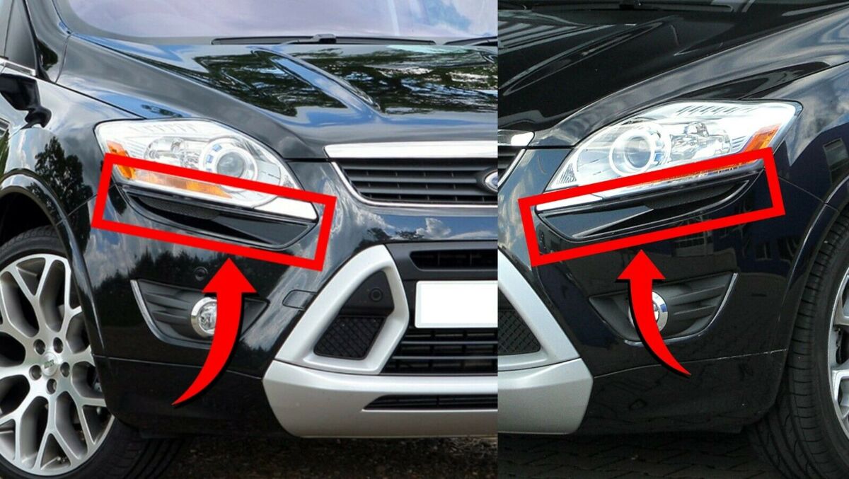 NEW GENUINE FORD KUGA MK I 08-12 FRONT BUMPER COVER BLACK PAIR 1544526+1544525 - Image 2