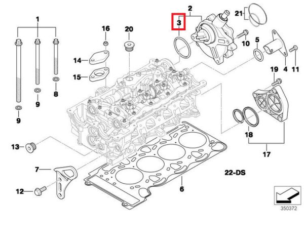 BMW NEW GENUINE N42 N46 ENGINE VACUUM PUMP O-RING SEAL GASKET 55x2.0mm 11667509080 - Image 2