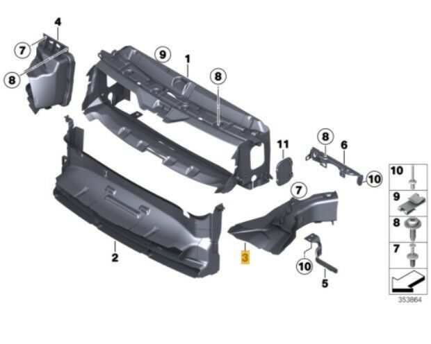 NEW GENUINE BMW 3 SERIES F30 F31 M SPORT FRONT AIR VENT DUCT LEFT N/S 51748054229 - Image 2