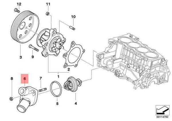 NEW GENUINE BMW 3 4 5 6 7 X3 SERIES ENGINE COOLING WATER PUMP THERMOSTAT HOUSING 11518516206 - Image 2