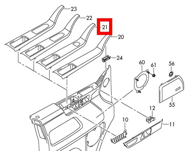 NEW GENUINE VOLKSWAGEN TRIM FOR DOOR SILL ANTHRACITE RIGHT LHD 7H5868088AA71N - Image 2