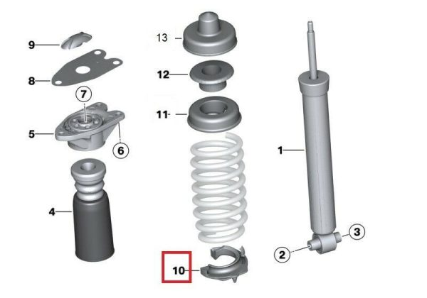 BMW GENUINE NEW F23 F30 F31 F32 F33 F36 F80 LOWER REAR RUBBER SPRING PAD 33536791709 - Image 2