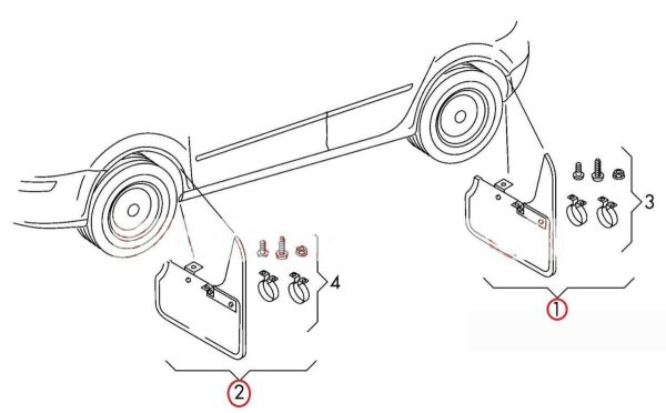 NEW GENUINE VW TOURAN ACCESSORY REAR MUD FLAPS 5TA075101 - Image 3