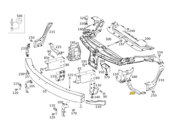 NEW GENUINE MERCEDES BENZ SL CLASS R231 FRONT LIGHTNING UNIT BRACKET LEFT N/S A2316202514 - Image 2