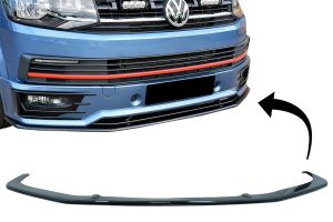 Front Bumper Add-on Spoiler Lip suitable for VW Transporter T6 SPORTLINE (2015-up) Glossy Black