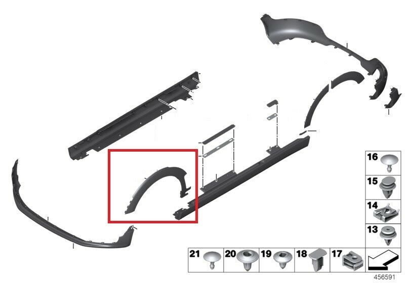 MINI NEW GENUINE CLUBMAN F54 FRONT WHEEL ARCH EXTENSION LEFT N/S 51777348905 - Image 2
