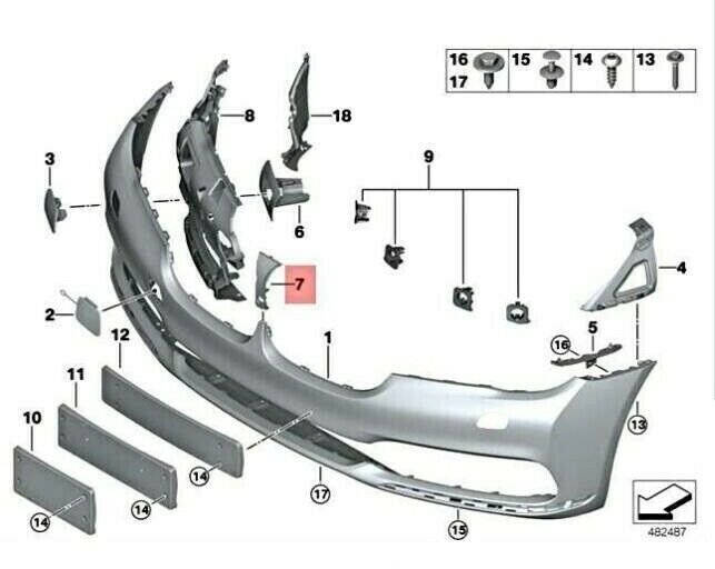 NEW GENUINE BMW 7 SERIES M SPORT FRONT COVER TRIM GRILLE 51747357006 - Image 2