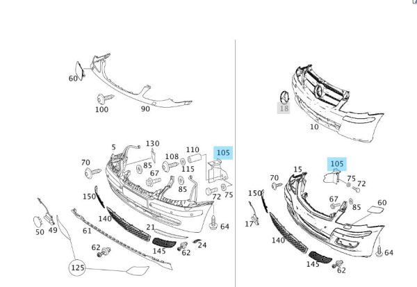 NEW GENUINE MERCEDES BENZ VITO W639 FRONT RIGHT O/S BUMPER BRACKET A6398851914 - Image 2
