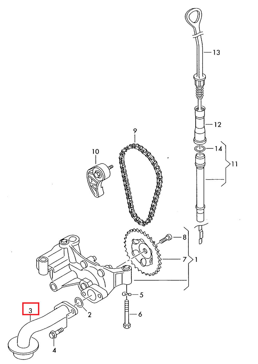 NEW GENUINE AUDI A4 A6 VW PASSAT B5 1.8T OIL SUCTION PIPE PICK UP TUBE 06B115251 - Image 2