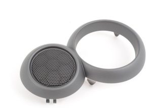 NEW MINI GENUINE R52 LEFT COVER FOR DOOR OPENER SPEAKER GRILLE GUN METAL GRAY 51419124127