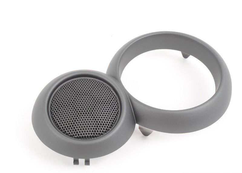 NEW MINI GENUINE R52 LEFT COVER FOR DOOR OPENER SPEAKER GRILLE GUN METAL GRAY 51419124127