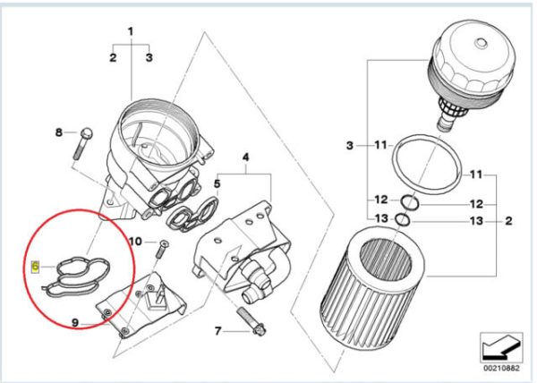 NEW GENUINE BMW PETROL 4 CYLINDER OIL COOLER SEAL PROFILE GASKET EU ONLY 11427508971 - Image 2