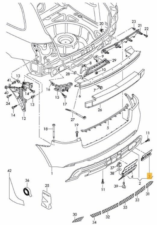 NEW GENUINE AUDI S3 8P 2009-2012 REAR TOWING EYE GREY COVER CAP 8P3807441D1RR - Image 2