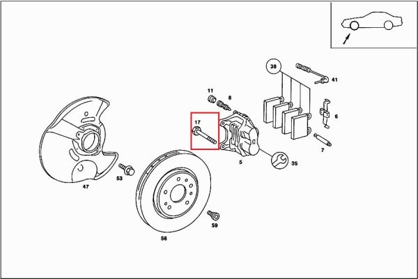 NEW GENUINE MERCEDES BENZ C CLASS E CLASS BRAKE FRONT CALIPER BOLTS 4PCS A1244210471 - Image 2