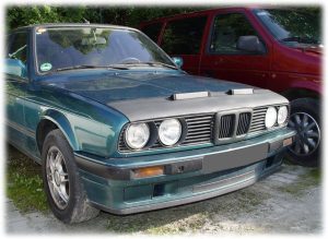 Hood Bra Impact Mask Protection, Synthetic Leather, Color Black for BMW E30