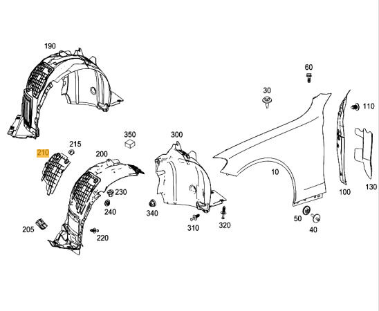 NEW GENUINE MERCEDES BENZ MB C W205 C63 AMG FRONT FENDER SERVICING FLAP PAIR L+R - Image 3