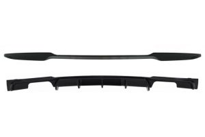 Trunk Boot Lip Spoiler with Rear Bumper Spoiler Valance Diffuser Double Outlet suitable for BMW 3 Series F30 (2011-2019) M4 CSL Performance Design Piano Black