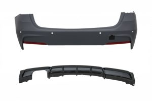 Rear Bumper M-Technik Design Diffuser Piano Black Valance Spoiler Left Double Outlet suitable for BMW 3 Series F31 2011+