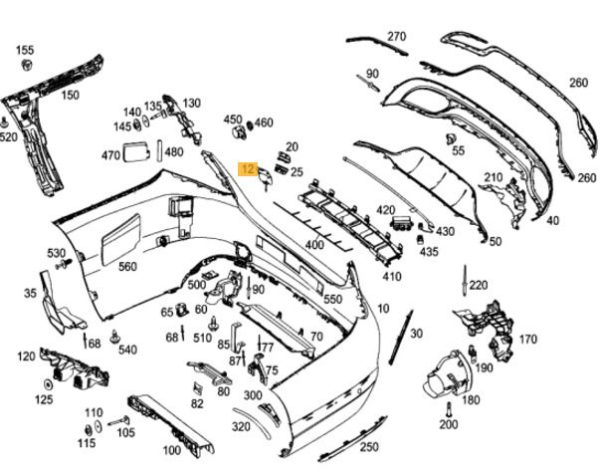 NEW GENUINE MERCEDES MB C W205 AVANTGARDE REAR BUMPER TOWING EYE CAP PRIMED - Image 3