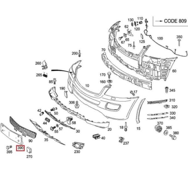 NEW GENUINE MERCEDES BENZ GL CLASS X164 FRONT LICENSE PLATE HOLDER BRACKET A16488514817C45 - Image 2
