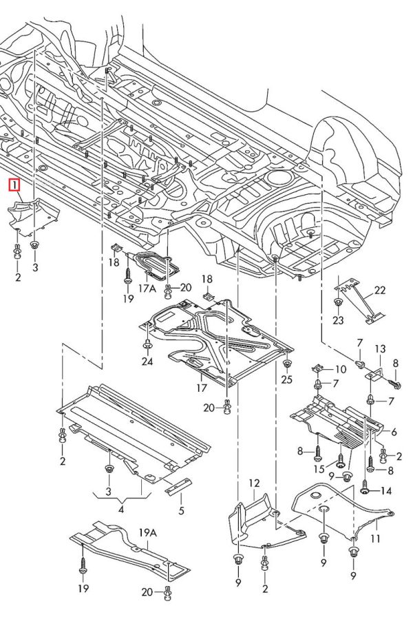 FOR NEW GENUINE AUDI A4 S4 A5 S5 FRONT UNDER BODY TRIM FLOOR COVER 8K0825202A - Image 2