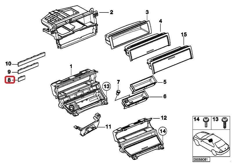 BMW NEW GENUINE 3 SERIES E46 CENTER CONSOLE SWITCH COVER BLACK 51168236252 - Image 2