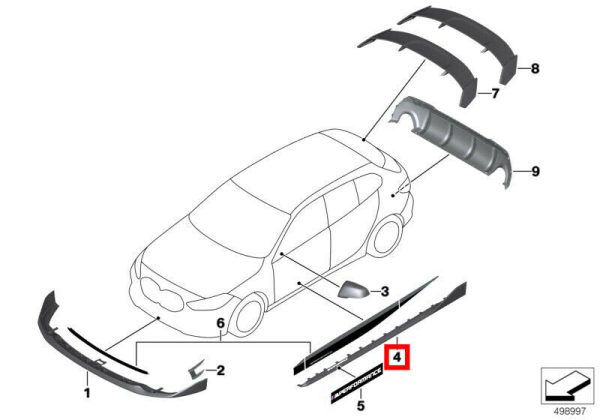 NEW GENUINE BMW 1 SER F40 M PERFORMANCE SIDE SKIRT HIGH GLOSS BLACK LEFT N/S 51192462600 - Image 2