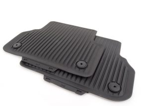 NEW GENUINE AUDI A4 A5 16- REAR BLACK RUBBER ALL WEATHER FLOOR MATS 8W0061511041