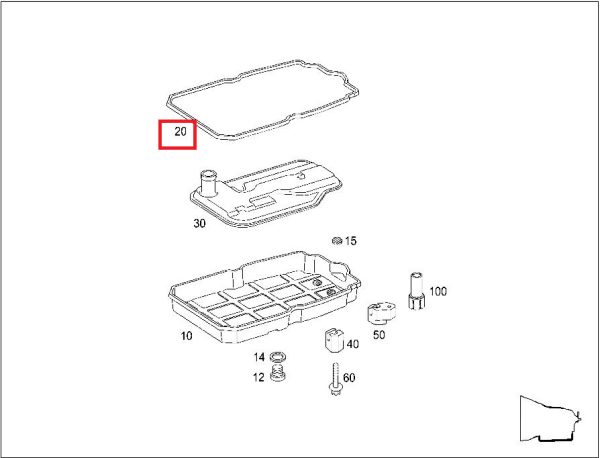 NEW GENUINE MERCEDES BENZ 722.9 GEARBOX OIL SUMP PAN GASKET A2202710380 - Image 2